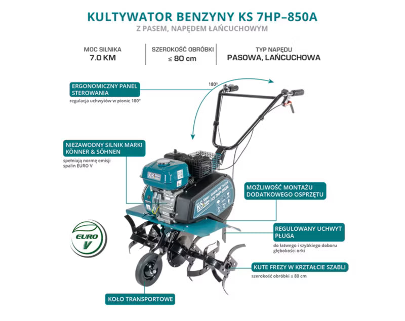 Benzinhavefræser KS 7HP-850A 80 cm 7 HK