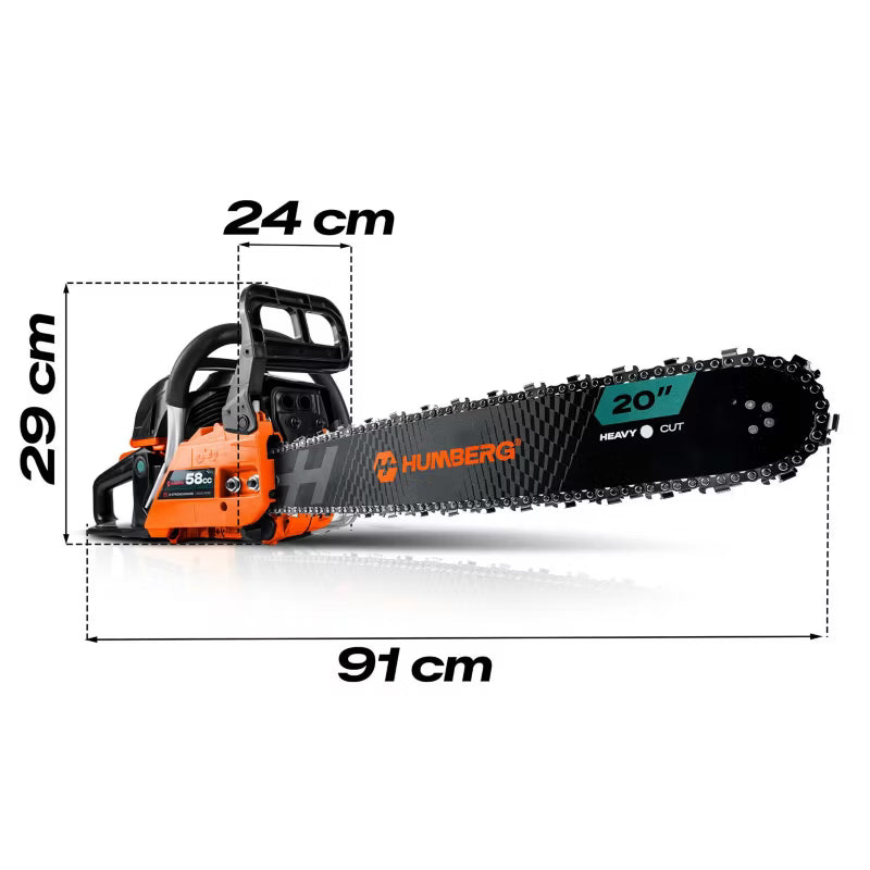 Benzinmotorsav HM-662 58 cm³ 2,3 kW med Sværd 16" og 20"