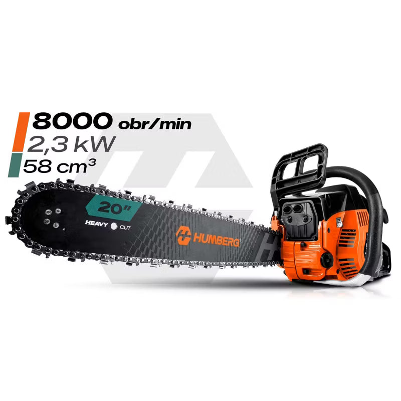 Benzinmotorsav HM-662 58 cm³ 2,3 kW med Sværd 16" og 20"