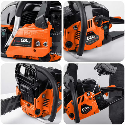 Benzinmotorsav HM-662 58 cm³ 2,3 kW med Sværd 16" og 20"