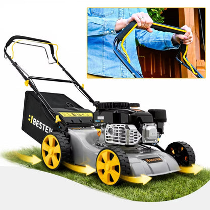 Benzinplæneklipper 132cc 41 cm med Træk og Opsamler
