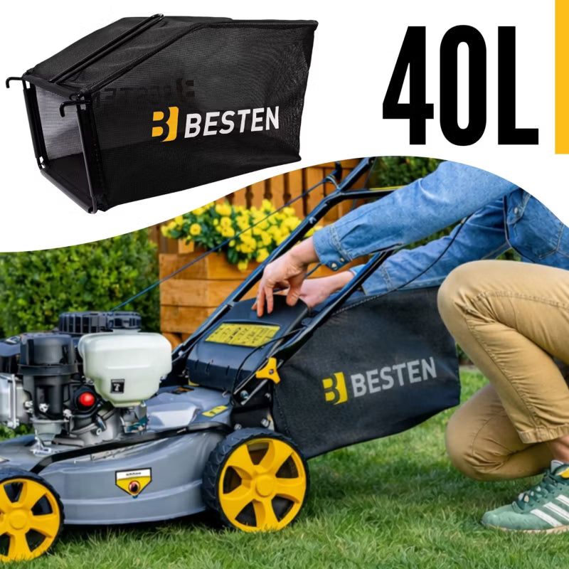 Benzinplæneklipper 132cc 41 cm med Træk og Opsamler