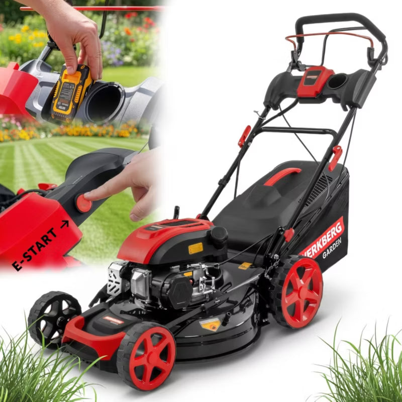 Benzinplæneklipper 51 cm med El-start 196cc 60 Liter