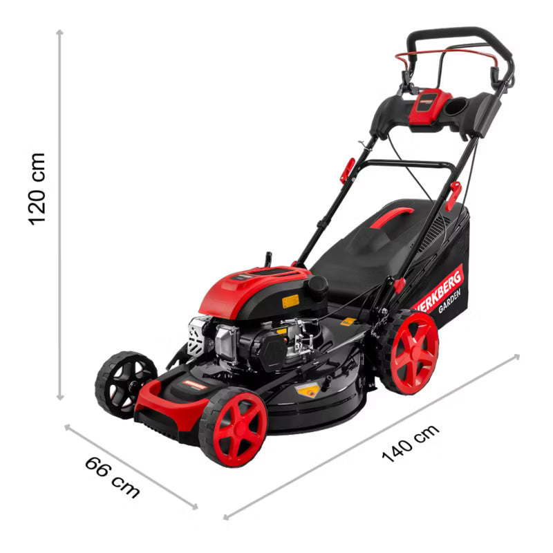 Benzinplæneklipper 51 cm med El-start 196cc 60 Liter