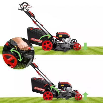 Benzinplæneklipper 51 cm med El-start 196cc 60 Liter