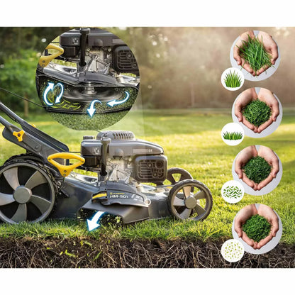 Benzinplæneklipper 51 cm med Selvtræk HM-601 70 L
