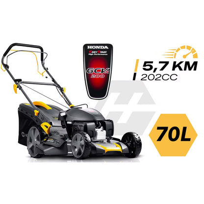 Benzinplæneklipper HM-603 51 cm med Træk 70 L