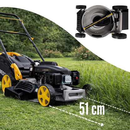 Benzinplæneklipper med Fremtræk 51 cm 70 L BE-2862