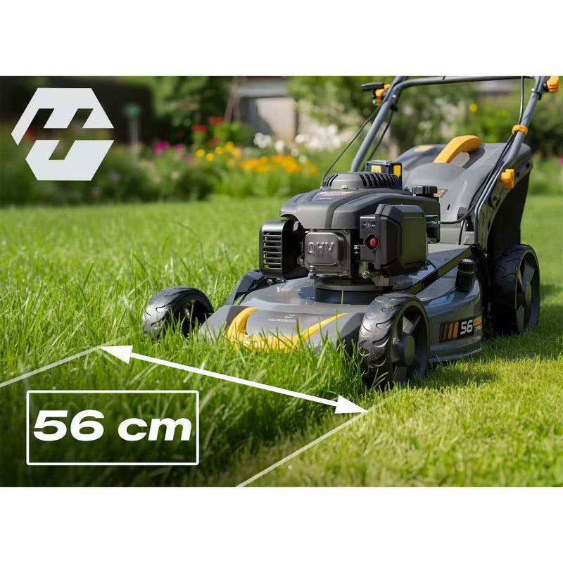 Benzinplæneklipper med Selvtræk og El-Start 56 cm HM-602