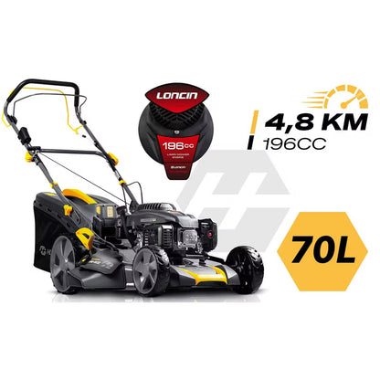 Benzinplæneklipper med Selvtræk og El-Start 56 cm HM-602