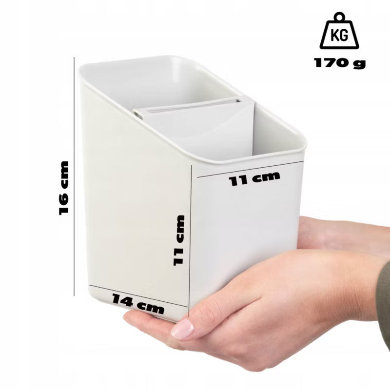 Bestikholder 12x10x16 cm Hvid Plastik