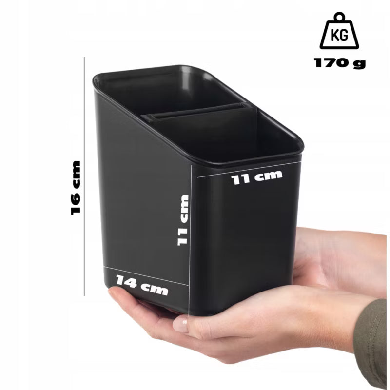 Bestikholder 12x10x16 cm Sort Plastik