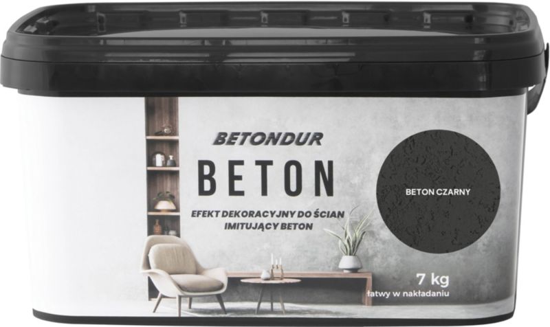 Betondur sort betonmaling til vægge 7 kg