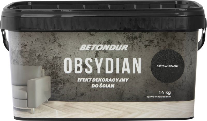 Betondur dekorativ effekt til vægge sort obsidian 14 kg