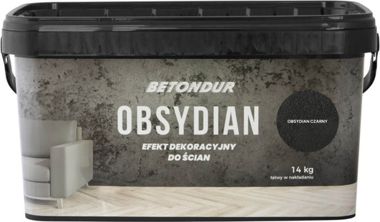 Betondur dekorativ effekt til vægge sort obsidian 14 kg