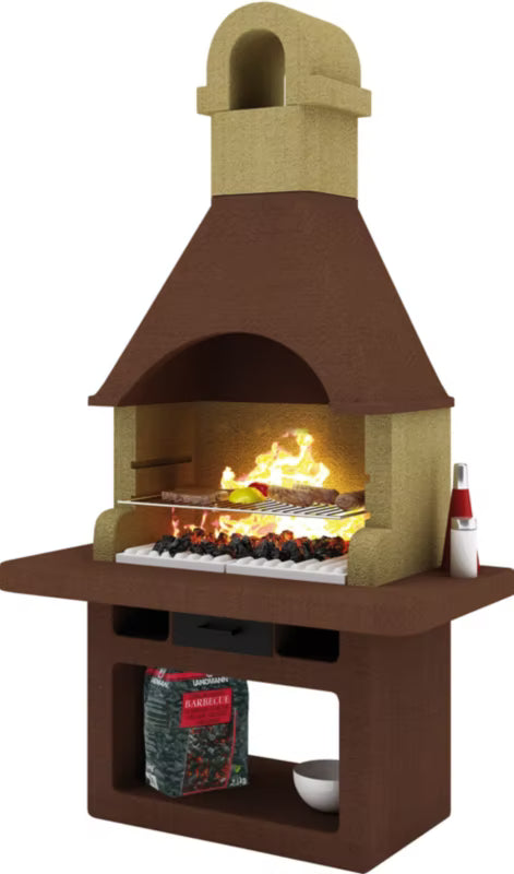 Betongrill Bari 114x72x215 cm Sand og Brun