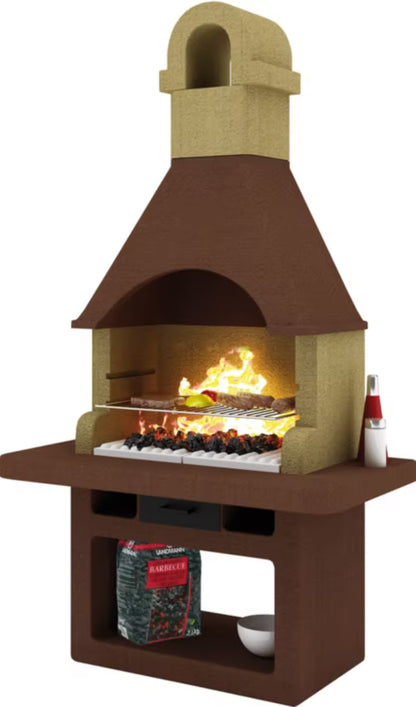 Betongrill Bari 114x72x215 cm Sand og Brun