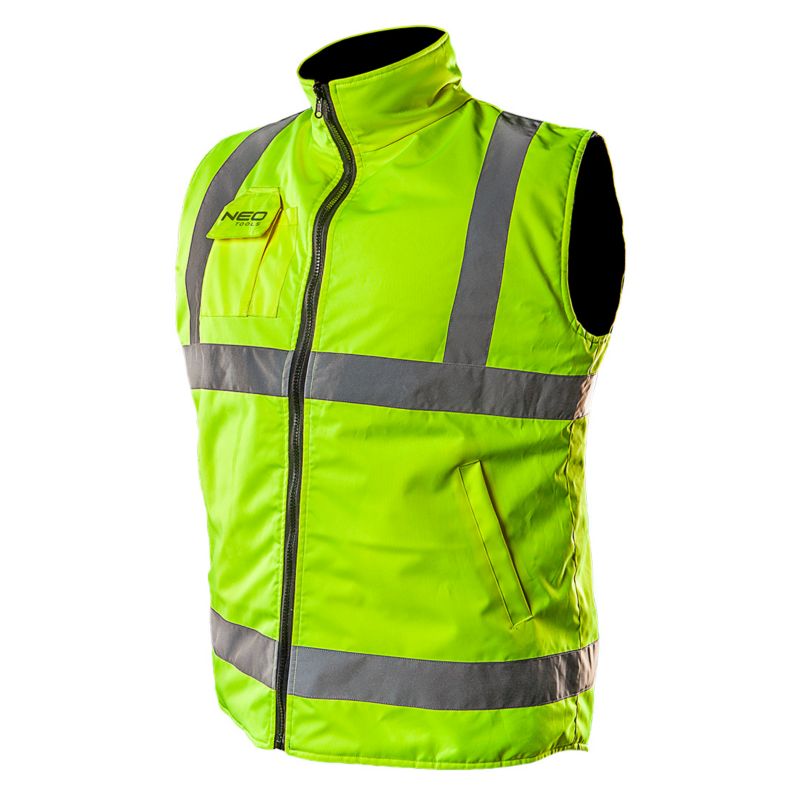 Neo Tools tosidet varmende arbejdsvest med reflekterende side, gul, størrelse M, 1 stk