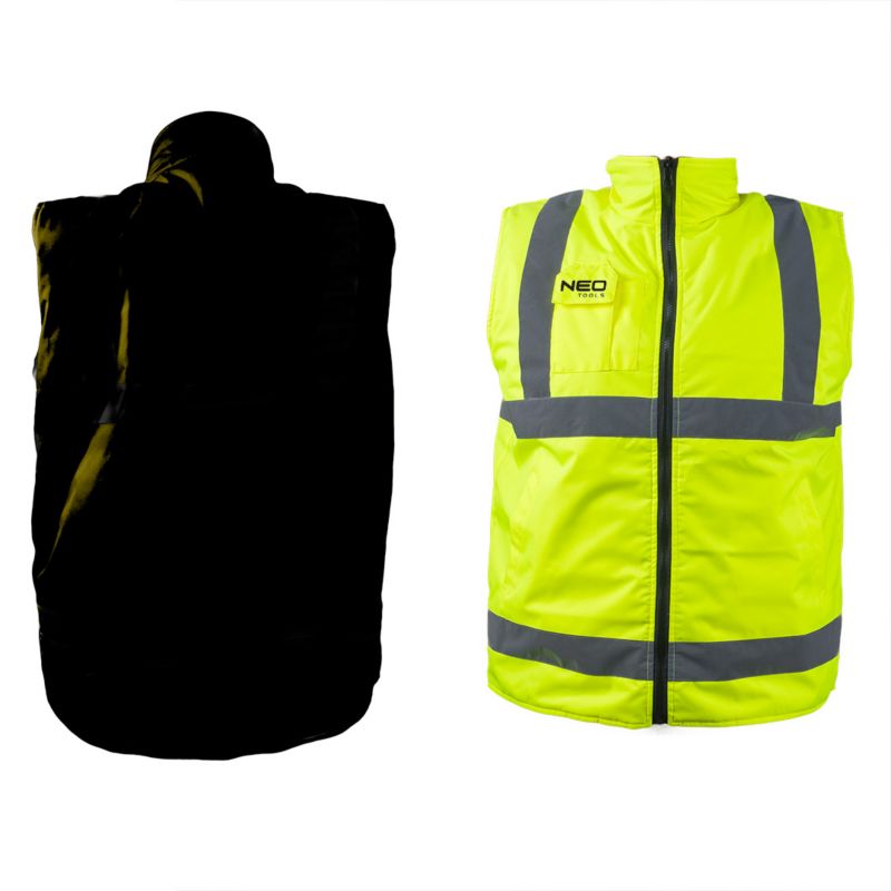 Neo Tools tosidet varmende arbejdsvest med reflekterende side, gul, størrelse M, 1 stk