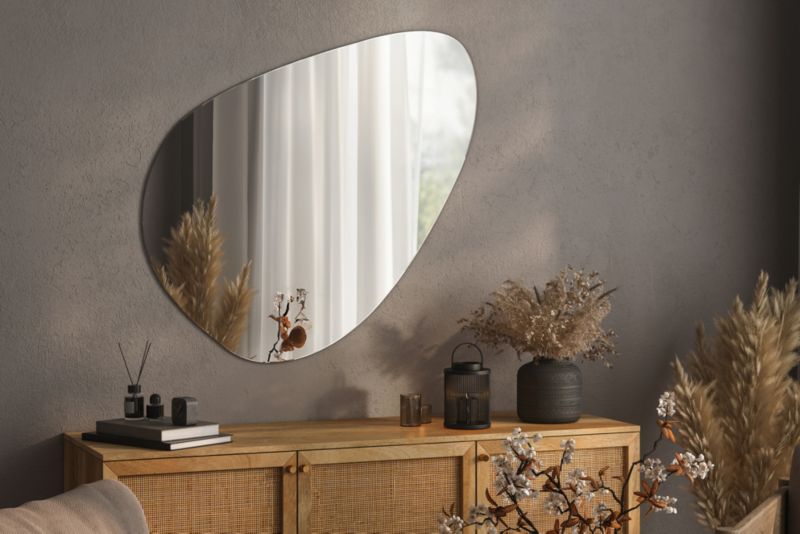 Moderne rammeløst Tulup-spejl 68 x 67 cm til makeup, 1 stk.