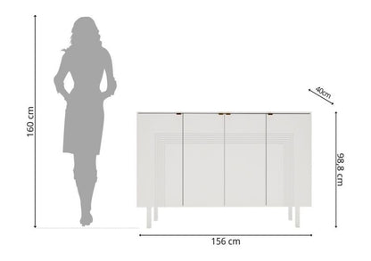 Hvid Kommode YOKO 156 cm