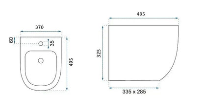 Bidet Carlo Mini 37x32,5x32,5 cm Sort Keramik 5902557366736