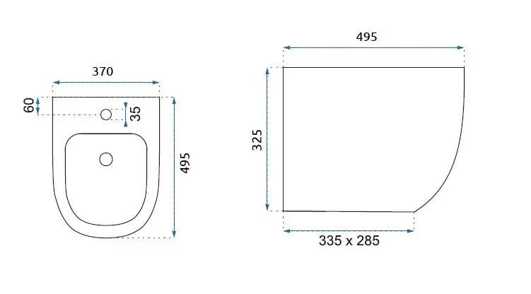 Bidet Carlo Mini 37x32,5x32,5 cm Sort Keramik 5902557366736