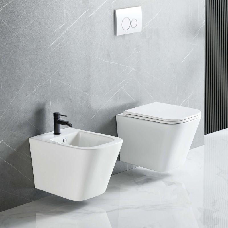 Væghængt Bidet Hvid Højglans 49x34x32,5 cm