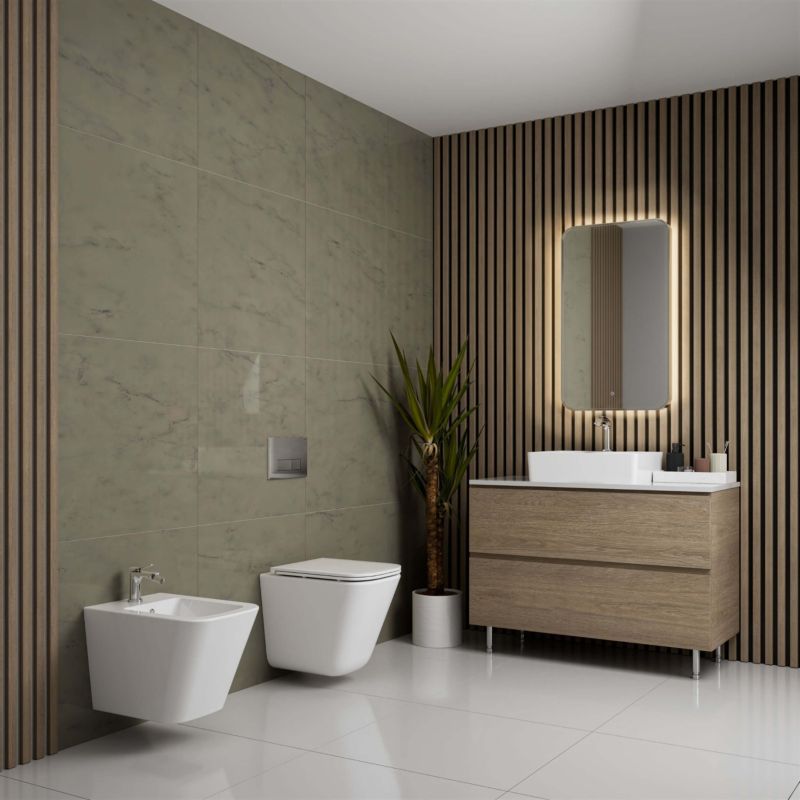 Væghængt Bidet Hvid Højglans 49x34x32,5 cm