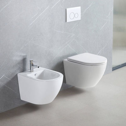 Bidet Hængende Rund Hvid Keramik 49,5 x 36,5 x 32,5 cm Limnos