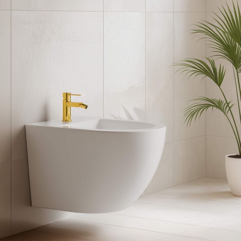 Bidet Hængende Rund Hvid Keramik 49,5 x 36,5 x 32,5 cm Limnos
