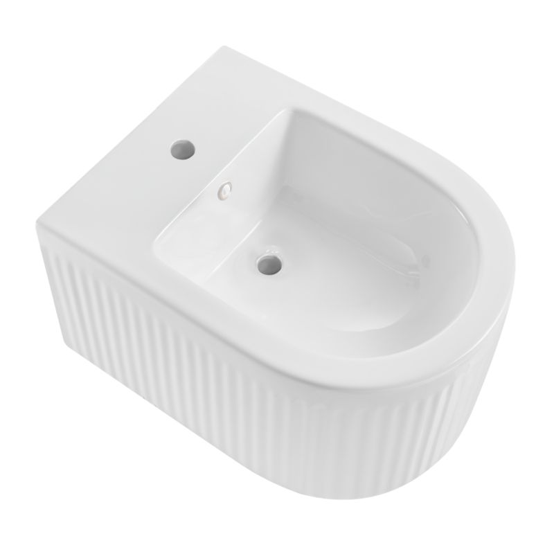 Bidet Hængende Magic Riflet Hvid Keramik 49x36x31 cm