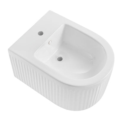 Bidet Hængende Magic Riflet Hvid Keramik 49x36x31 cm