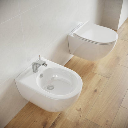 Væghængt Bidet Bari Hvid 35,5x50x32 cm Keramik | 5902115798429