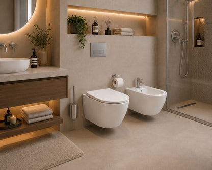 Bidet Podwieszany Riviera 36x49 cm Biały Ceramika