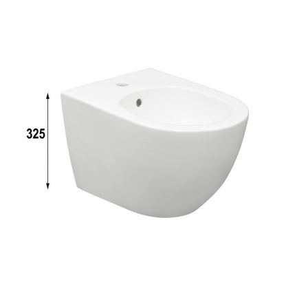 Bidet Podwieszany Riviera 36x49 cm Biały Ceramika