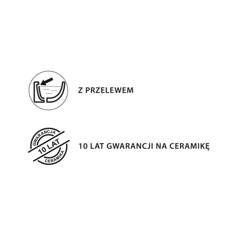 Bidet Podwieszany Riviera 36x49 cm Biały Ceramika