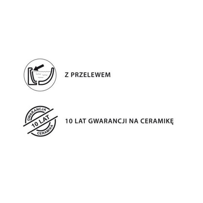 Bidet Podwieszany Riviera 36x49 cm Biały Ceramika