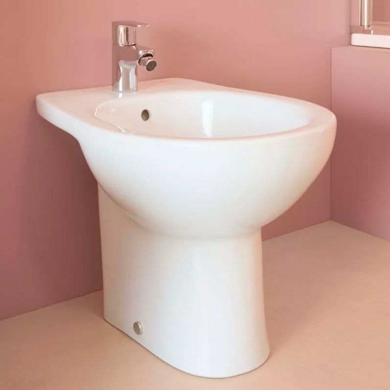 Bidet Stående Oval Hvid 1 Opsatshul 55,2x35,5x43,5 cm | 8433290219517