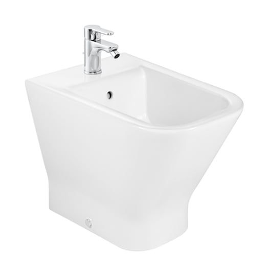 Stående Bidet Firkantet Hvid med Armaturhul 56 cm