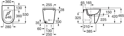 Stående Bidet Rundt Hvid Keramik 54x45x38 cm | 8433290639582