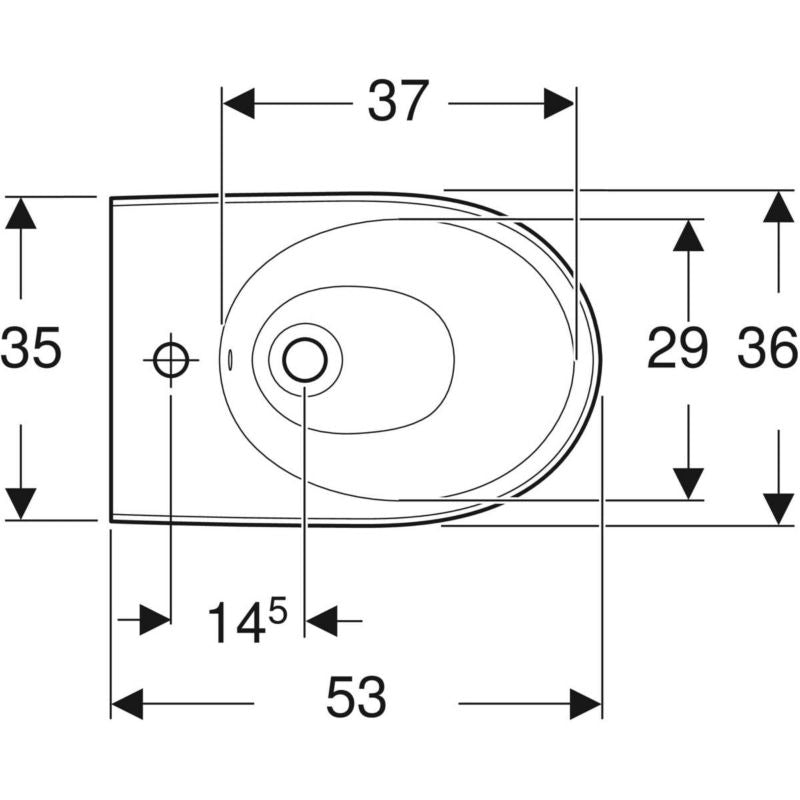 Bidet Wiszący Selnova Biały 53x35x42 cm