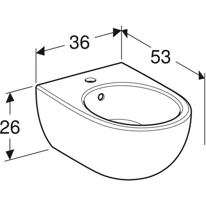 Bidet Wiszący Selnova Biały 53x35x42 cm