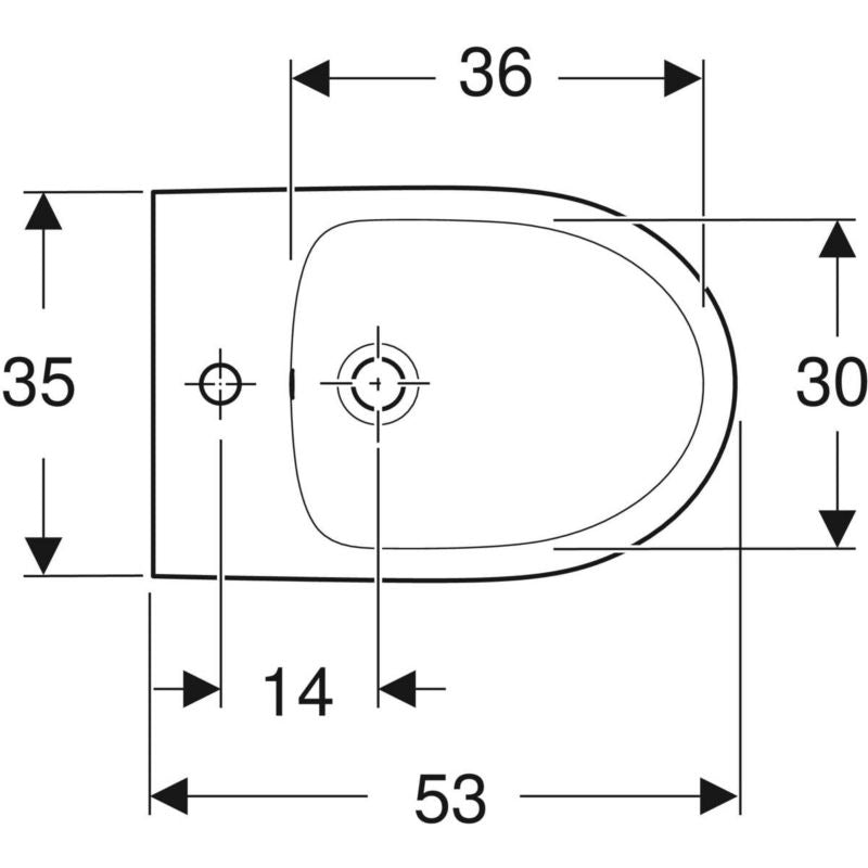 Bidet Hængende Selnova Hvid Højglans 35 x 34,5 x 53 cm