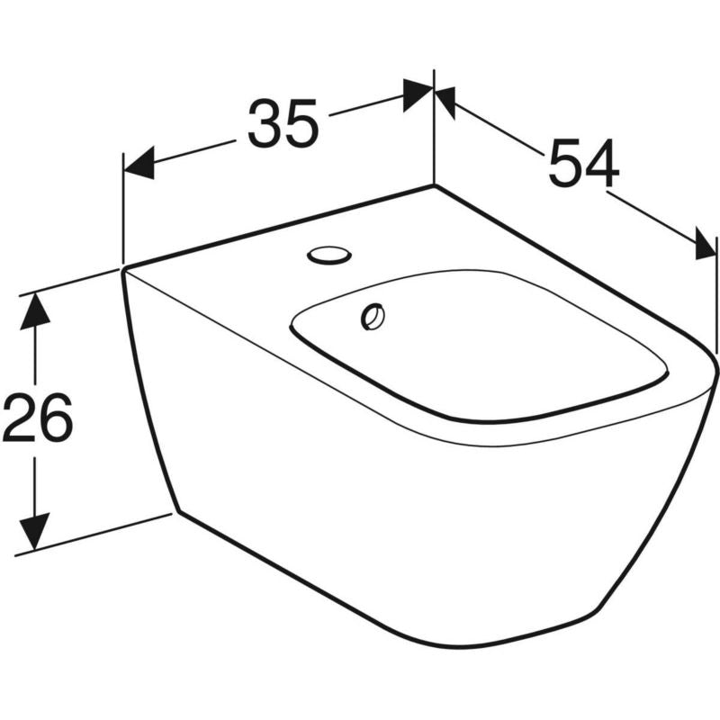 Væghængt Bidet Firkantet Hvid 35x54x42 cm | 4025416425861