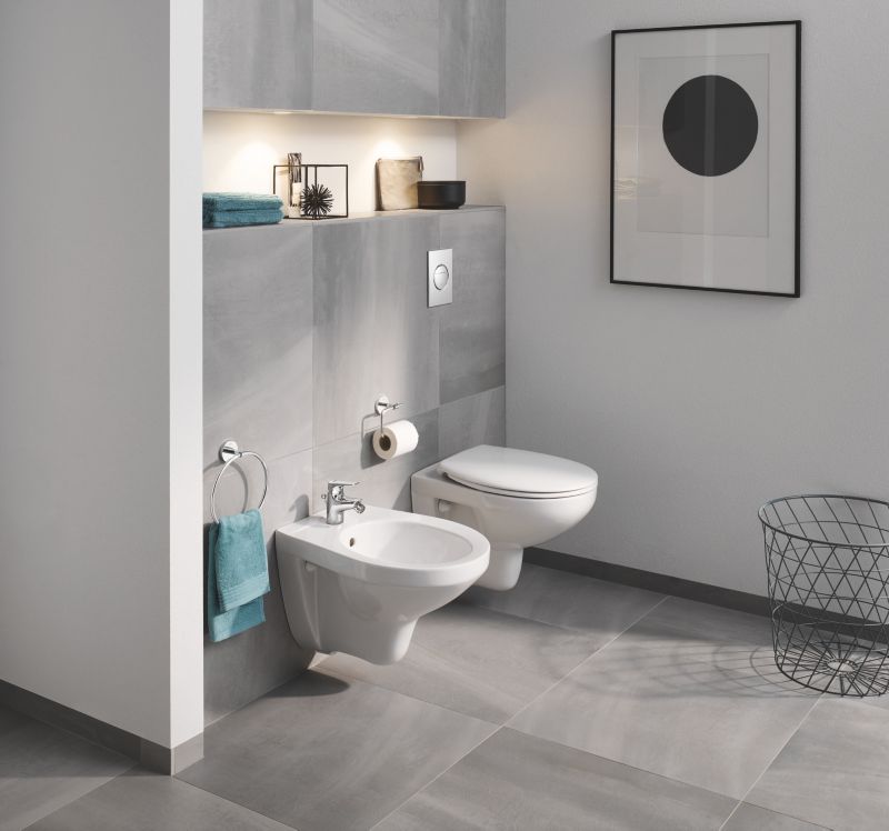 Bidet Hængende Bau Keramik Hvid 52,6x37 cm med Overløb