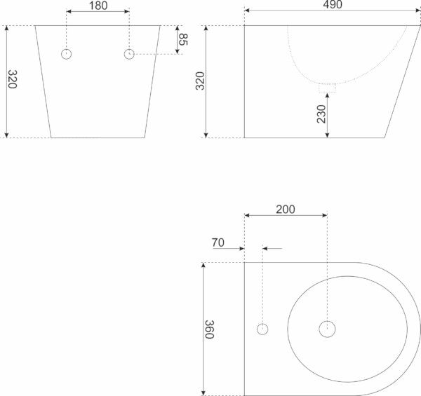 Bidet Hængende Delos Hvid Højglans 36x49x32 cm | 5907548117281
