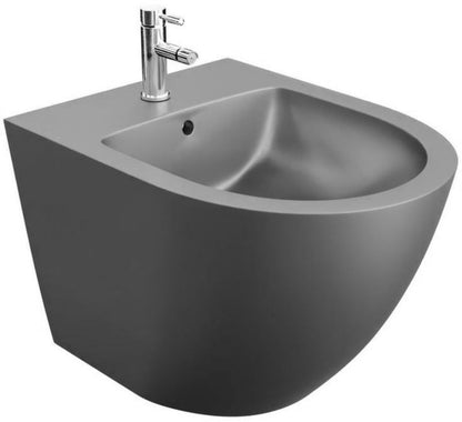 Bidet Hængende 49x36,5x32,5 cm Grå Mat Keramik 1 Opsatshul