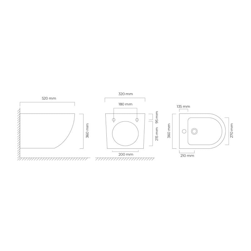 Væghængt Bidet Hamnes Hvid 52x35,5x37 cm SmartClean | 5903003005438