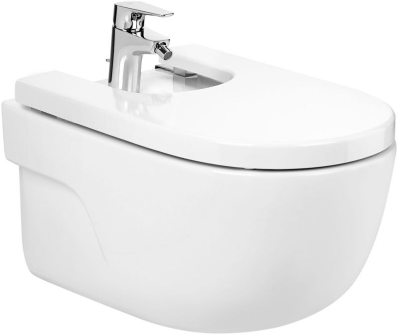 Væghængt Bidet Rundt Hvid Keramik 36x56 cm
